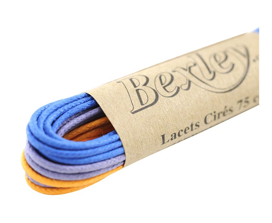 3 pairs of shoelaces for dress shoes - Blue, Orange & Purple