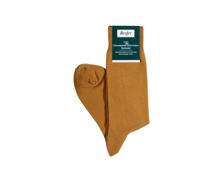 Men's thick cotton socks Mustard
