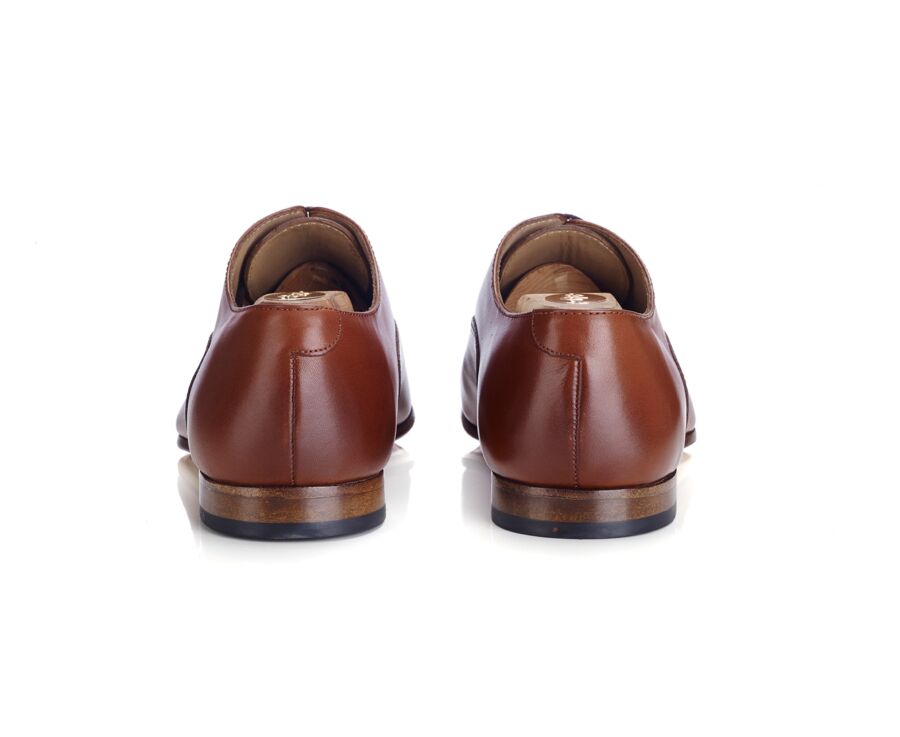 Dark Cognac Oxford shoes - Leather outsole - STRESA