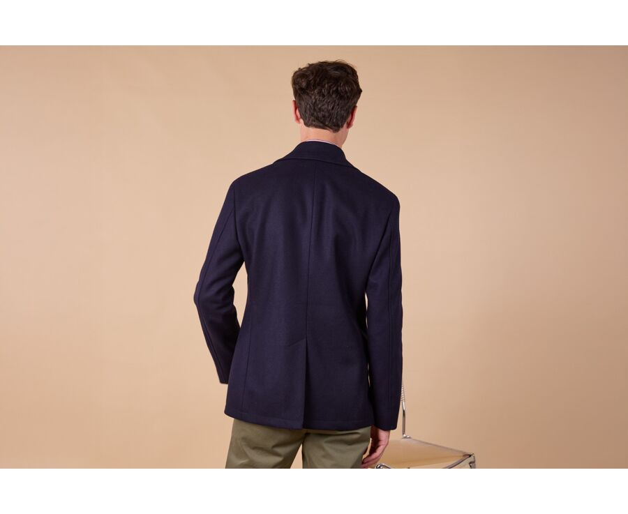 Navy Men's pea coat - GAËLAN