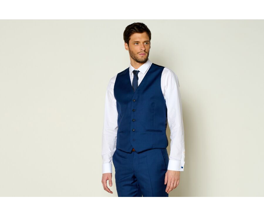 Men's Deep Blue Suit Waistcoat - LAZARE