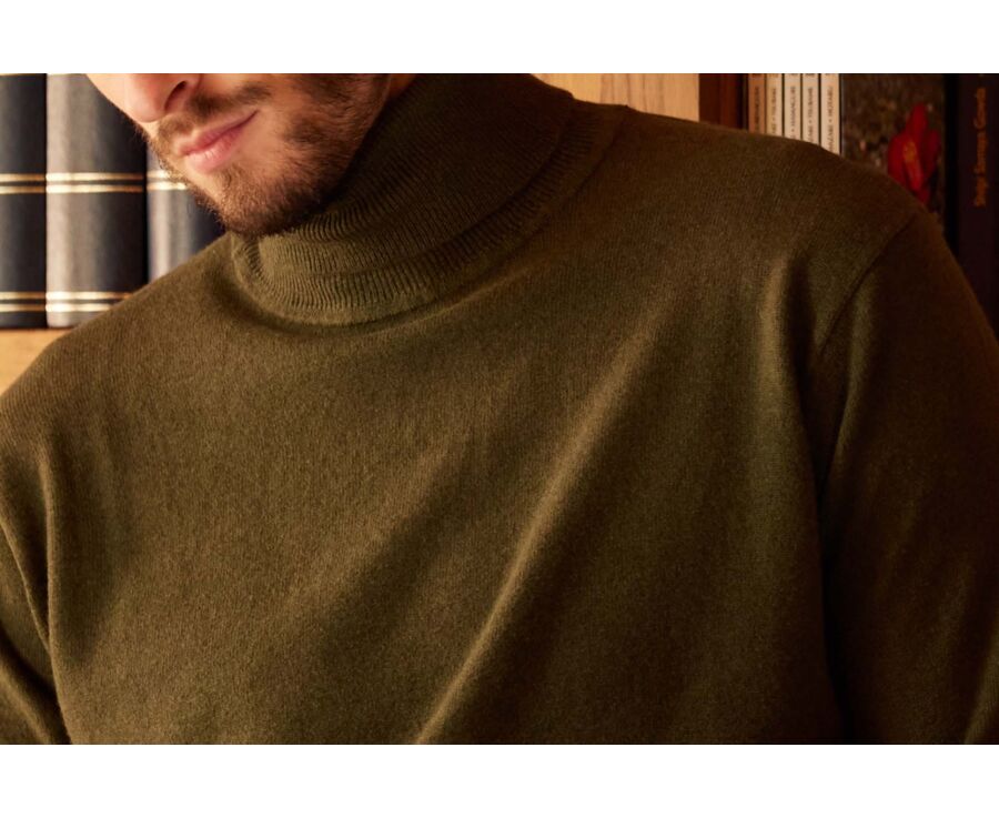 Green wool roll-neck jumper - EMERIC