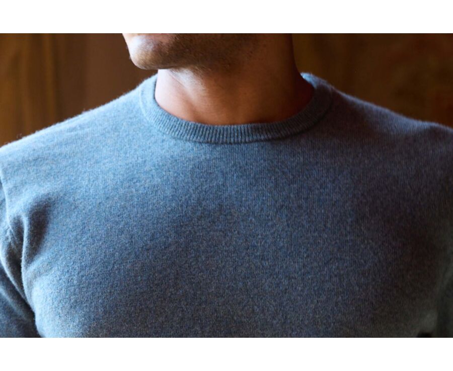 Green Melange round-neck wool jumper - CONAN