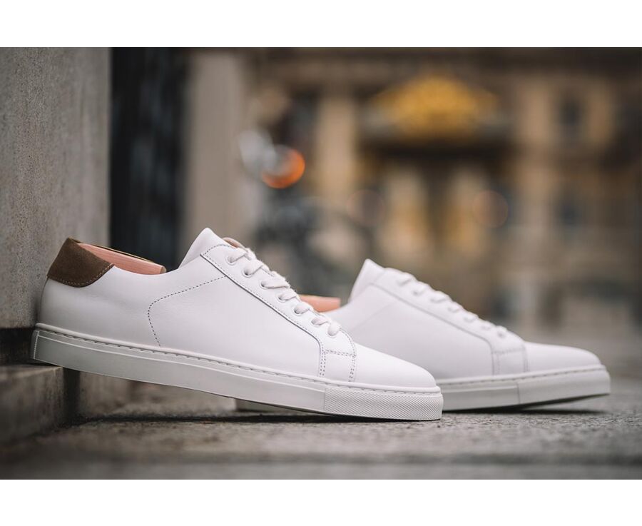 White Men's leather Trainers - INGLEWOOD