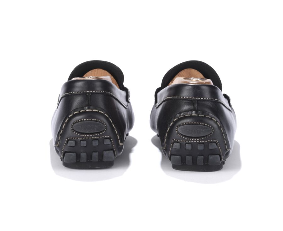 Men's Black Leather Driving shoes - FERGUSON