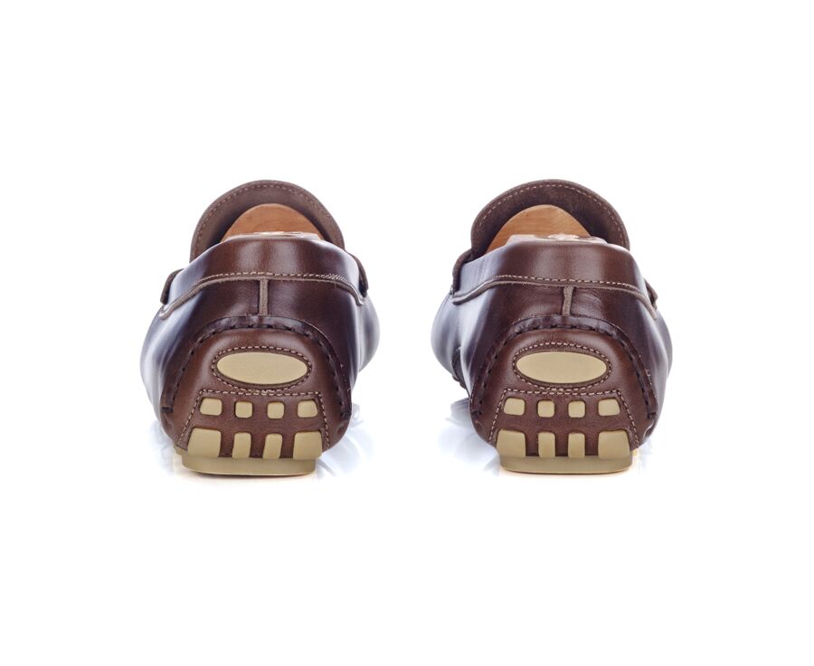 Men's Dark Brown Leather Driving shoes - FERGUSON