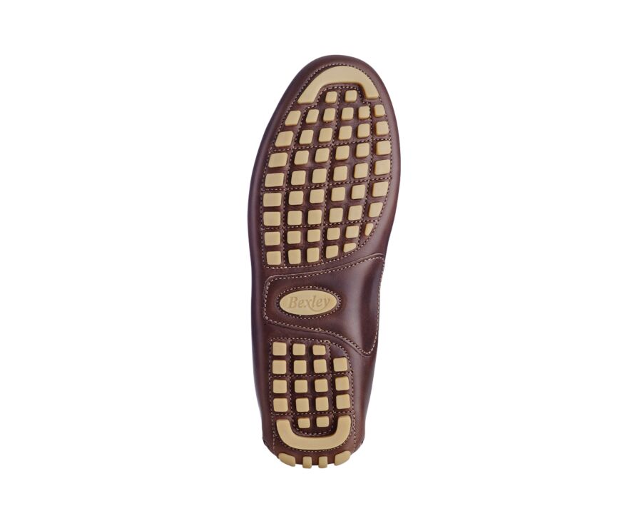 Men's Dark Brown Leather Driving shoes - FERGUSON