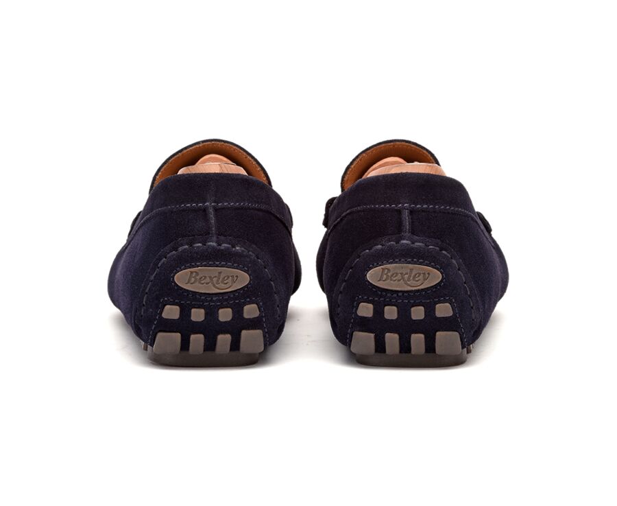 Men's Navy Suede Driving shoes - FERGUSON