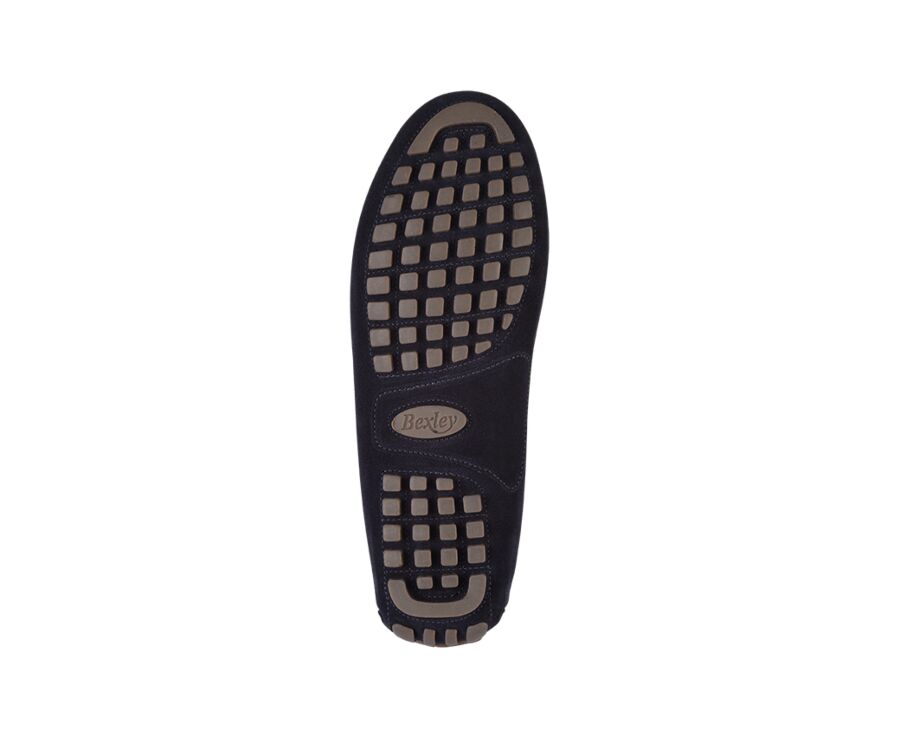 Men's Navy Suede Driving shoes - FERGUSON