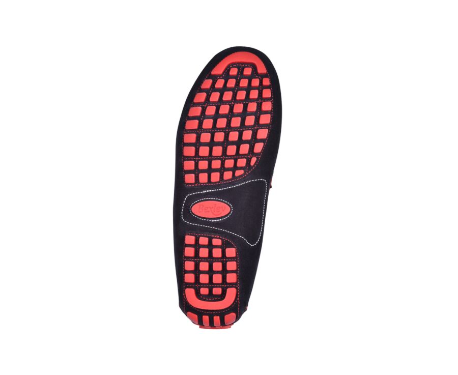 Navy & Red Suede Driving shoes - FERGUSON