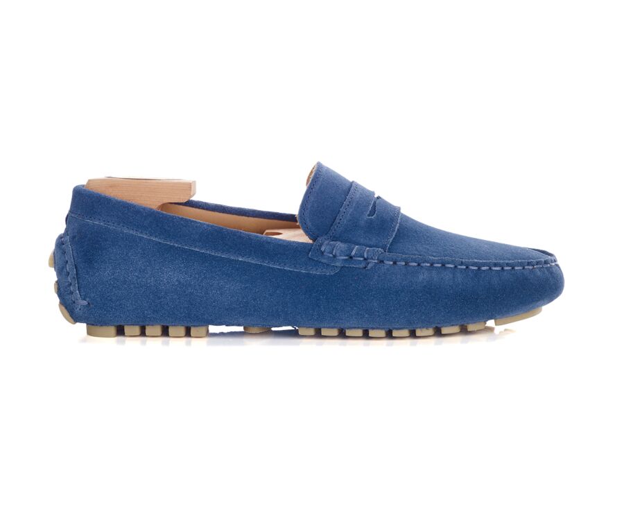 Men's Indigo Suede Driving shoes - FERGUSON
