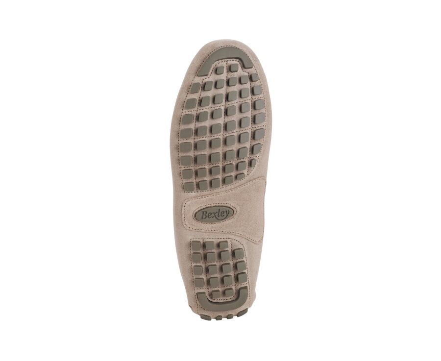 Men's Greige Suede Driving shoes - FERGUSON