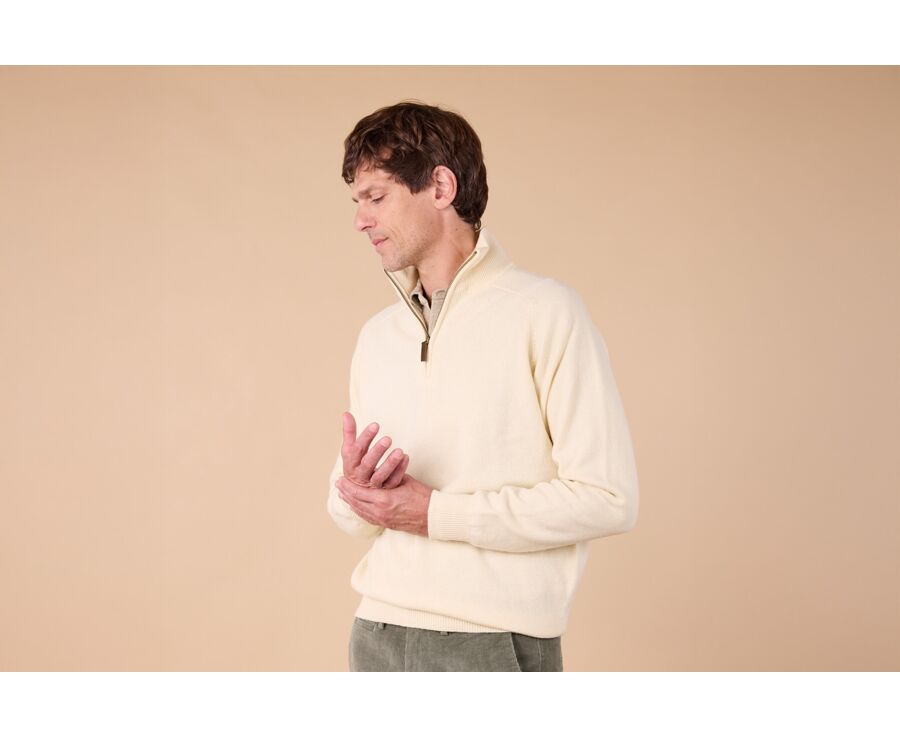 Off White half-zip wool jumper - KENNETH