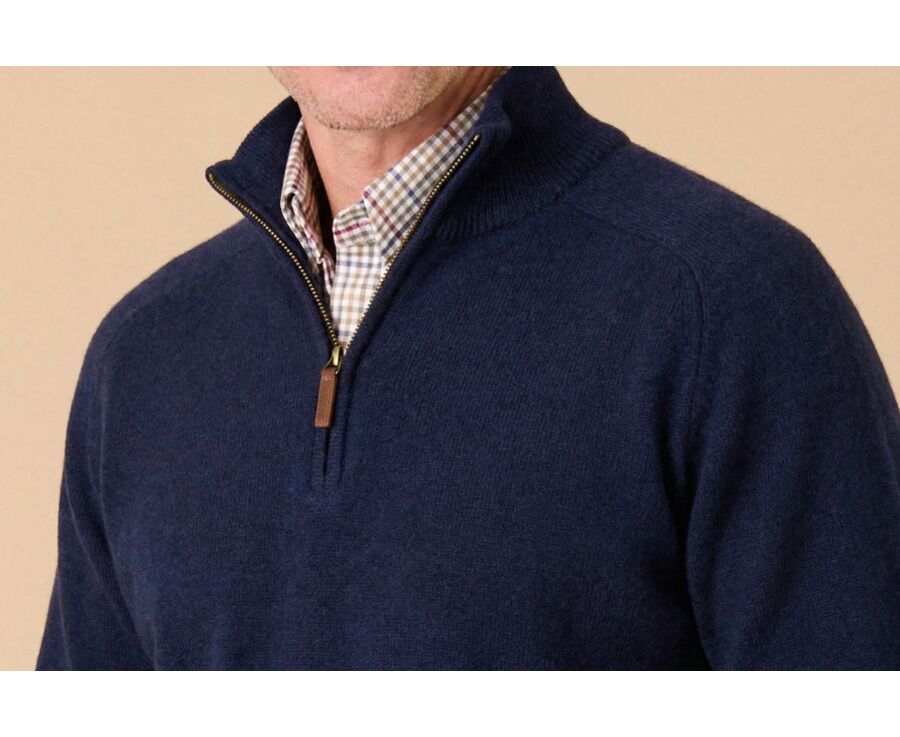 Navy half-zip wool jumper - KENNETH