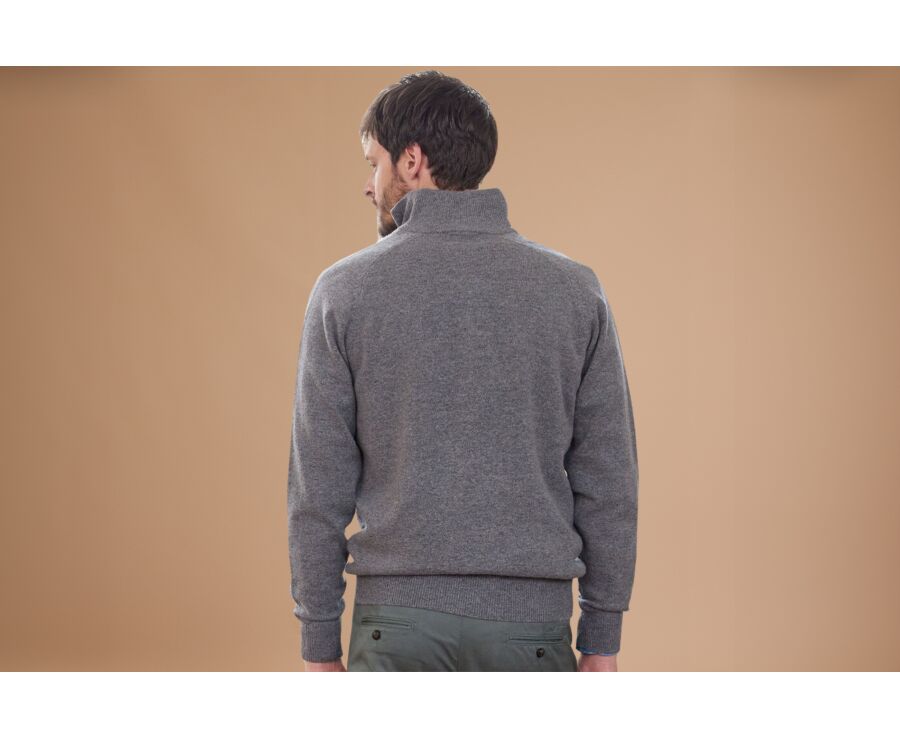 Grey Melange half-zip wool jumper - KENNETH
