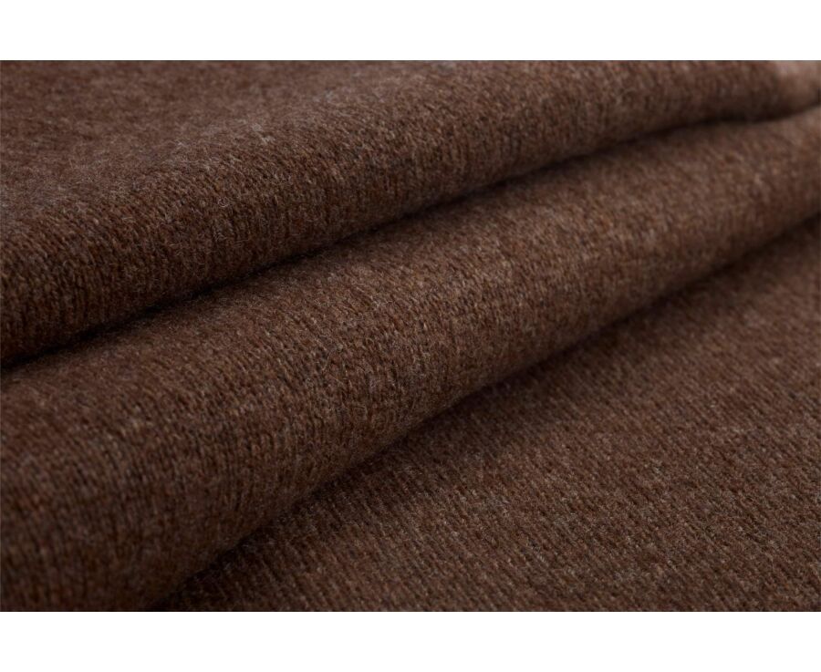 Men's chocolate mélange half-zip lambswool jumper - KENNETH