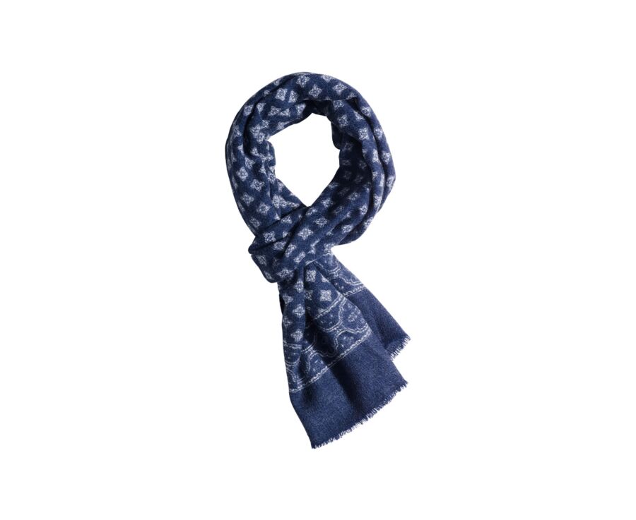 Navy with blurred white printed pattern