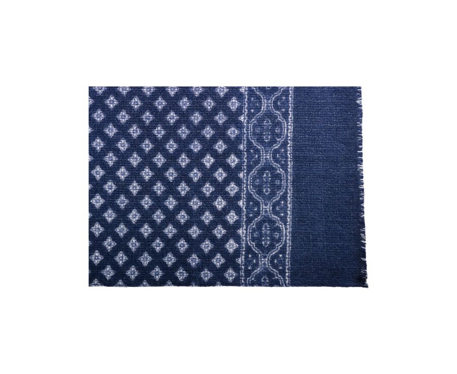 Navy with blurred white printed pattern
