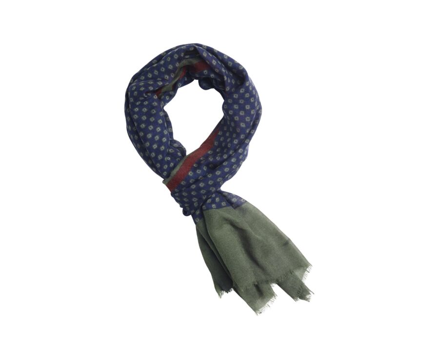 Men’s Wool Scarf – Navy, Burgundy and Green