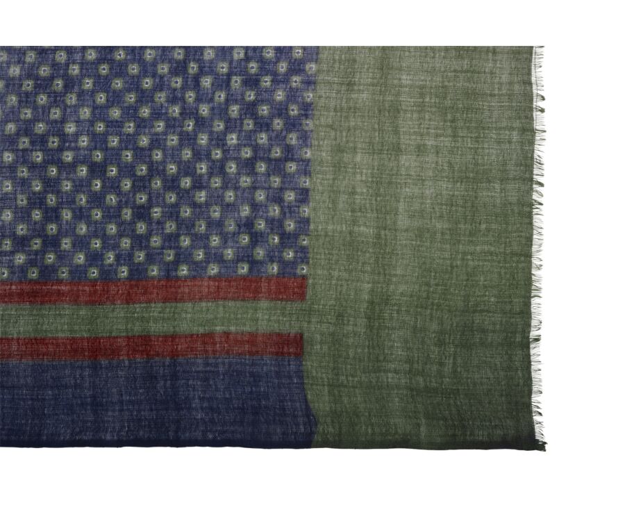 Men’s Wool Scarf – Navy, Burgundy and Green
