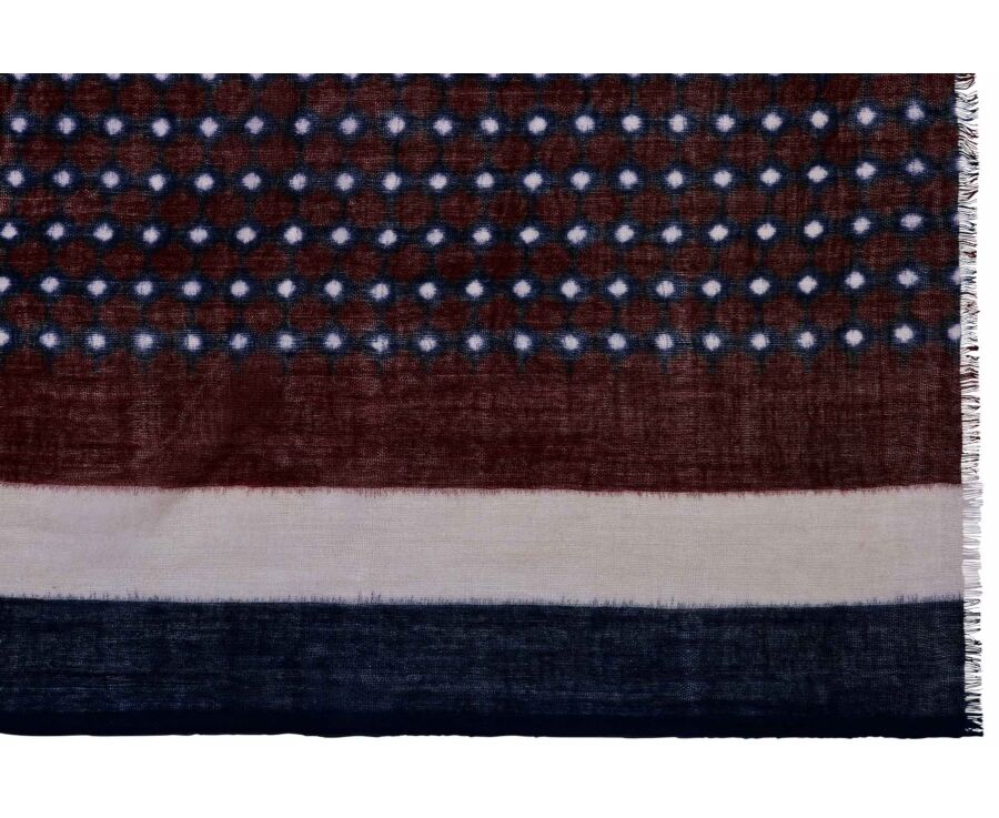 Men's burgundy & blue woolen scarf