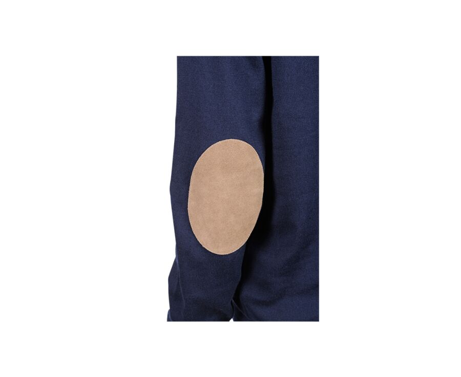 Navy organic cotton/cashmere thin v-neck jumper - VADIM