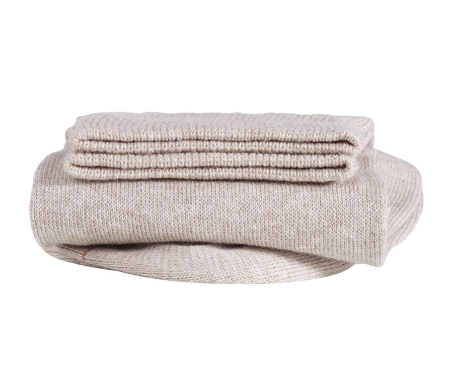 Men's Beige Melange Melange Cotton Socks