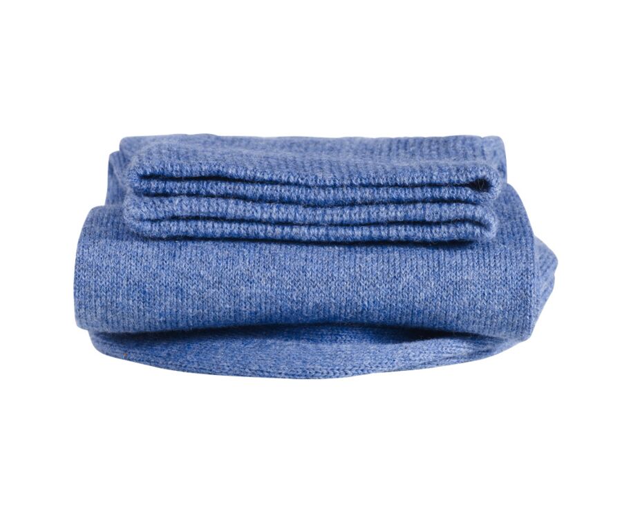 Men's Middle Blue Melange Cotton Socks