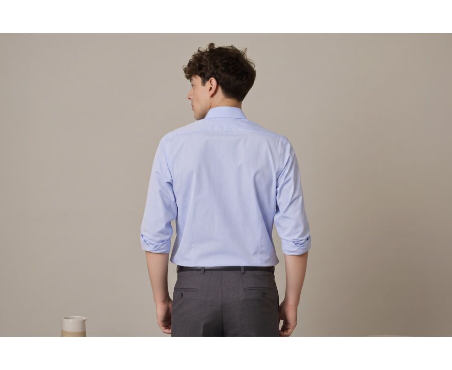Blue Sky Cotton shirt - Straight collar - LOUIS CLASSIC