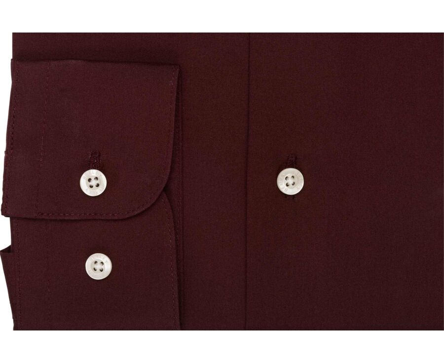 Men's burgundy poplin shirt - LOUIS CLASSIC