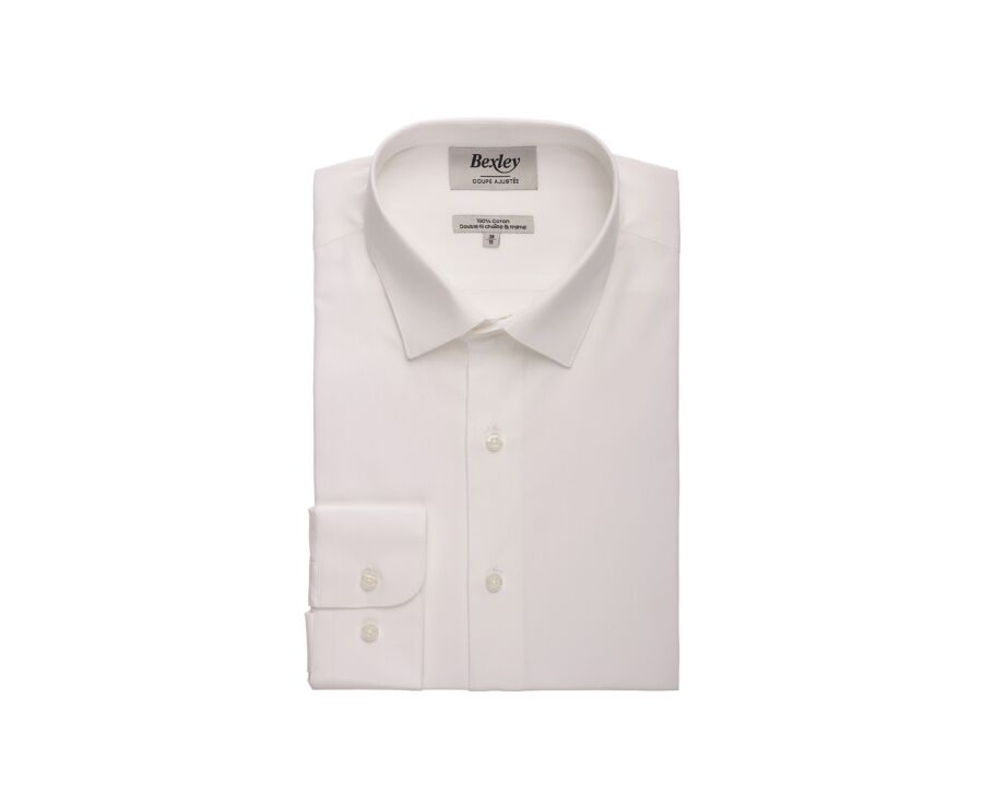 Men’s plain poplin shirt in ecru - LOUIS CLASSIC