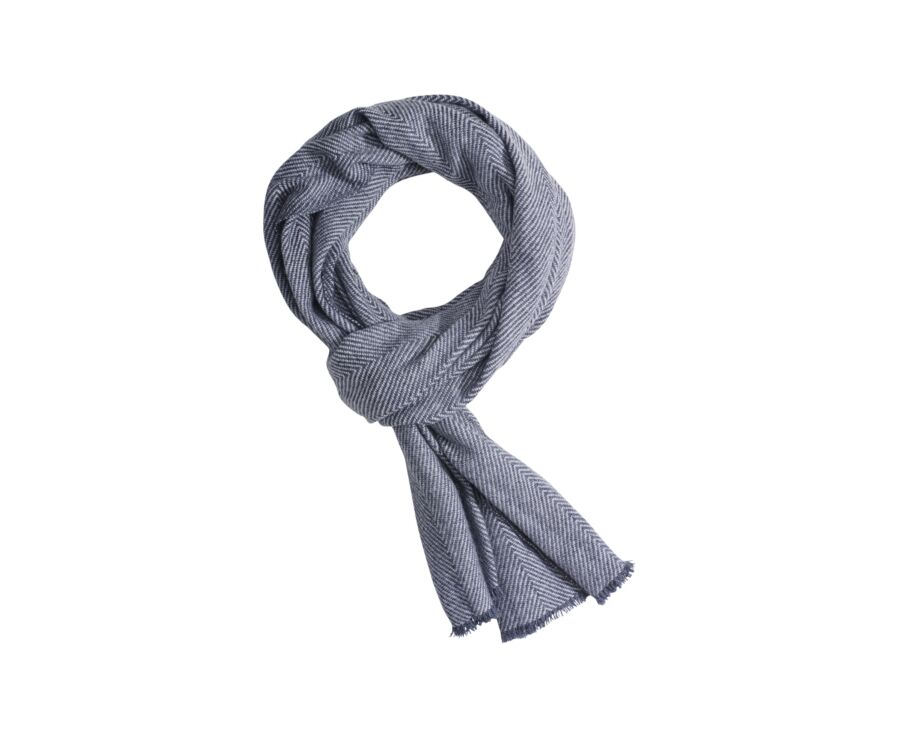 Grey & Ecru light Wool and Cashmere scarf