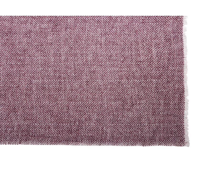 Burgundy & ecru Wool and Cashmere scarf