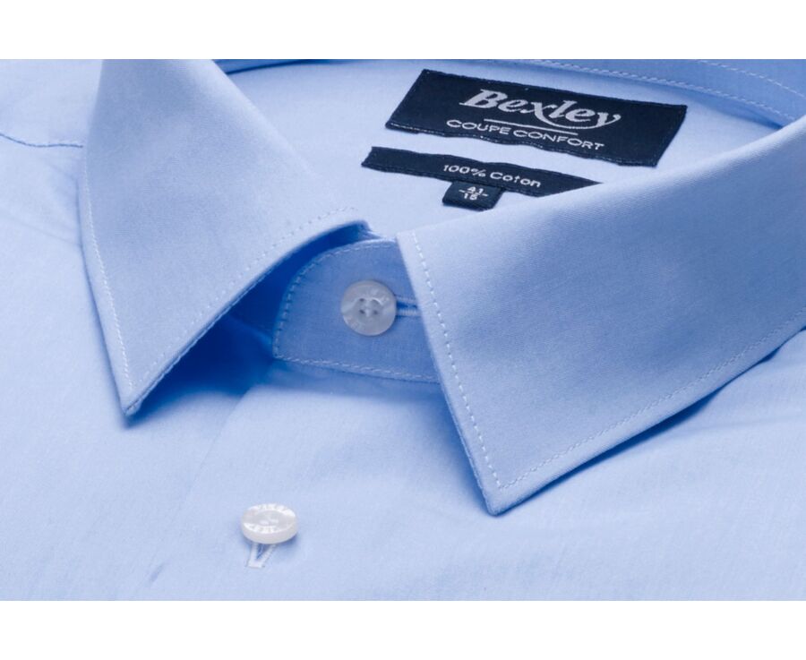 Blue sky two ply Cotton shirt - ALBERT CLASSIC