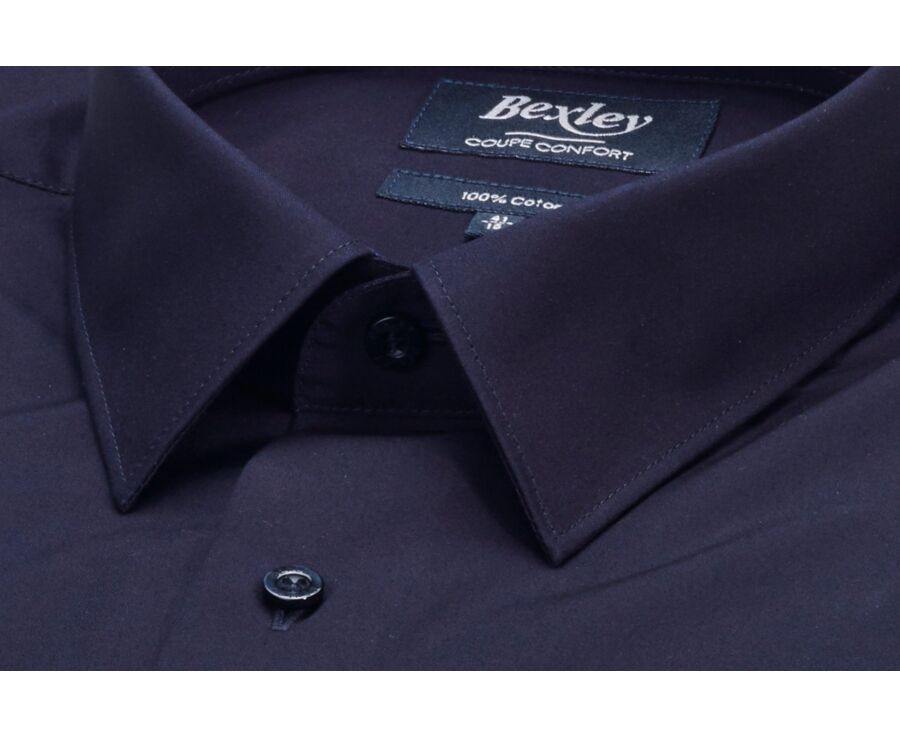 Black two ply Cotton shirt - ALBERT CLASSIC