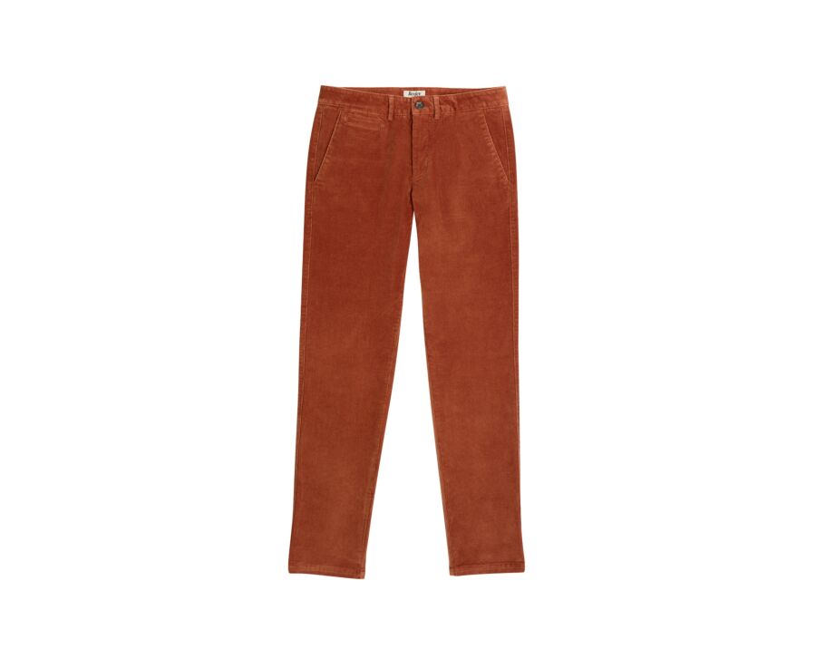 Men's rust corduroy chino trousers - NORMAN