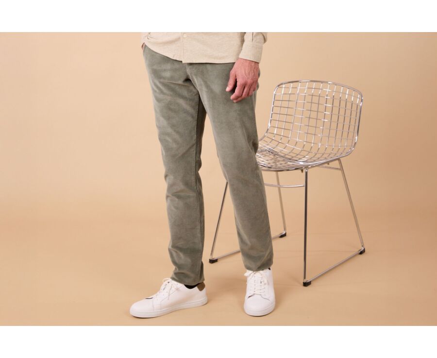 Green Eucalyptus Men's corduroy chinos - NORMAN