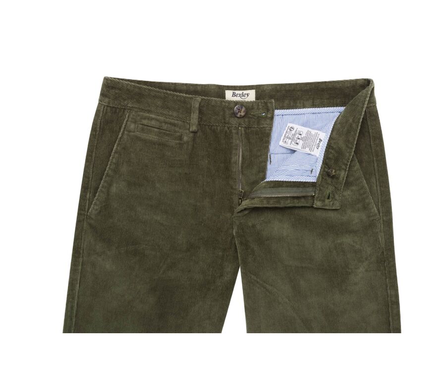 Men's olive corduroy chino trousers - NORMAN