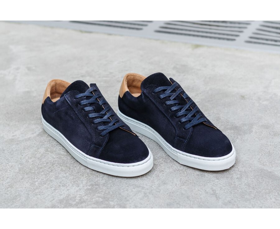 Navy Men's suede Trainers - INGLEWOOD