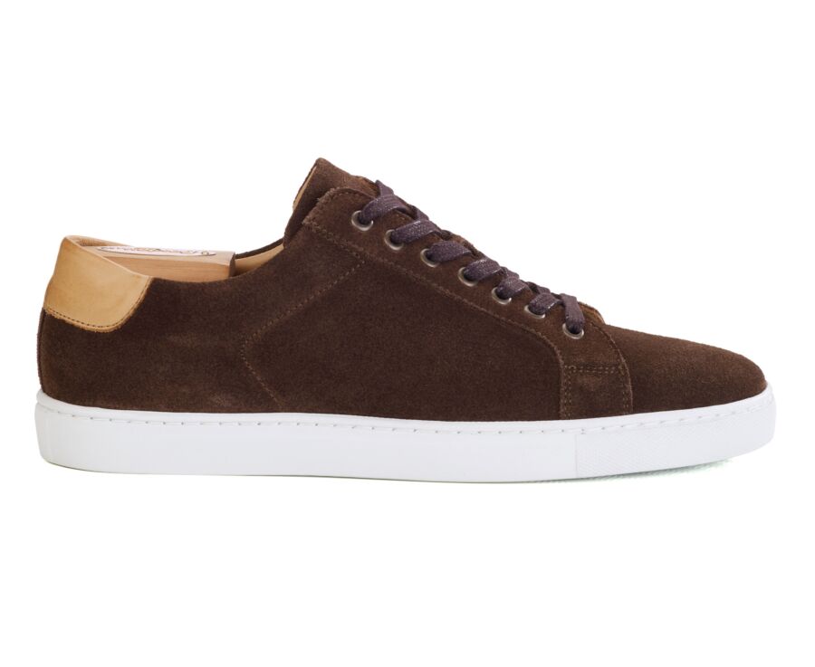 Men's chocolate suede sneaker with white sole - INGLEWOOD