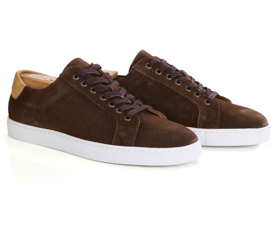 Men's chocolate suede sneaker with white sole - INGLEWOOD