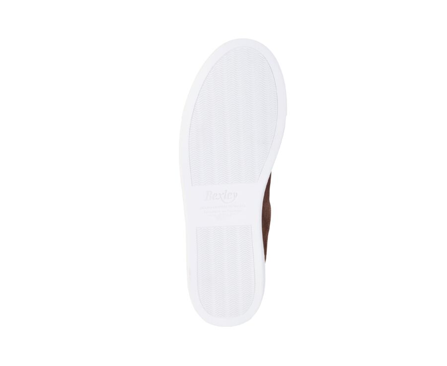 Men's chocolate suede sneaker with white sole - INGLEWOOD