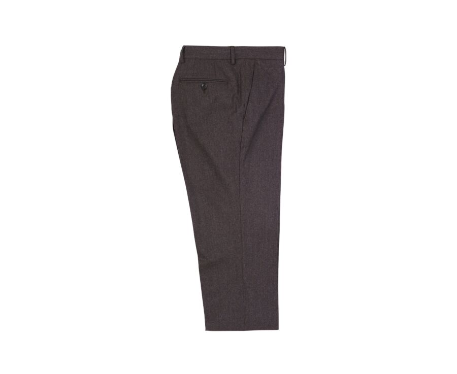 Men's Chocolate Melange Suit Trousers - LAZARE