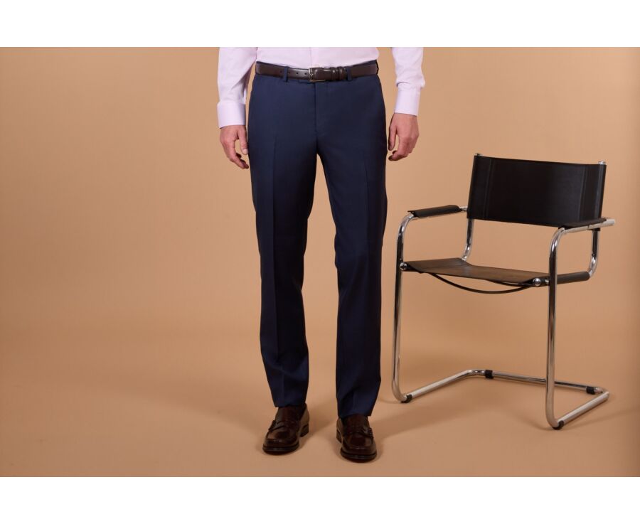 Men's Prussian Blue Suit Trousers - LAZARE