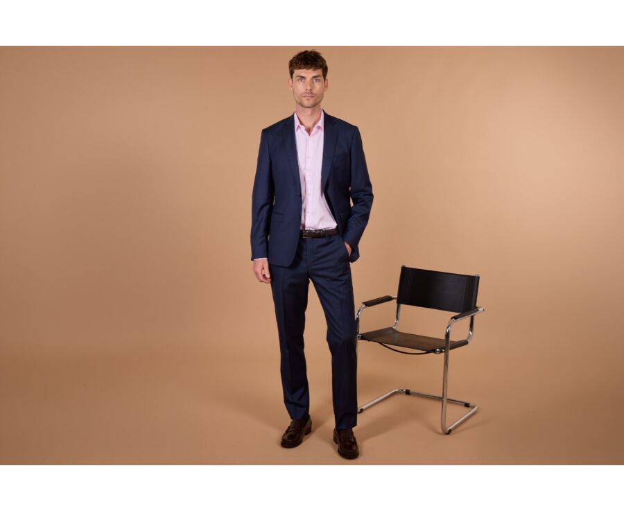 Men's Prussian Blue Suit Trousers - LAZARE