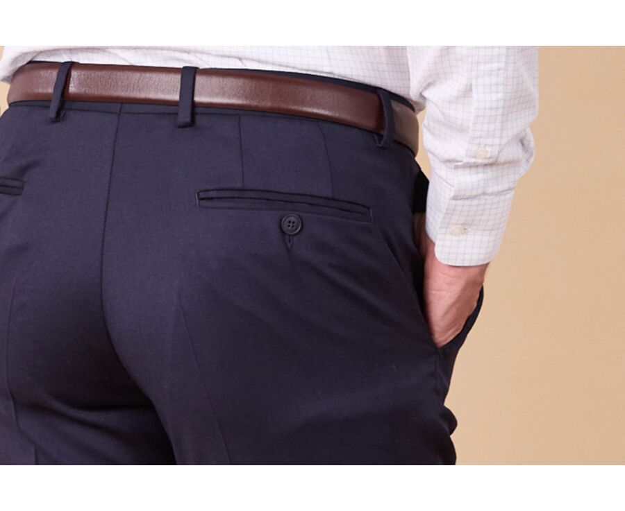 Men's Suit Trousers - Navy Blue  - LAZARE