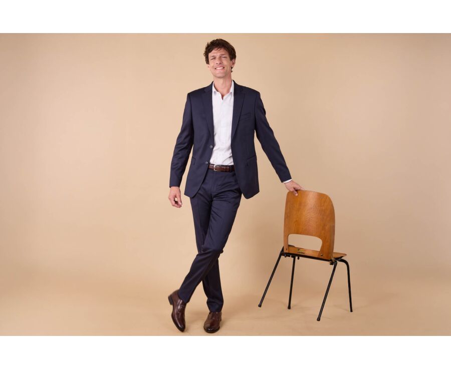 Men's Suit Trousers - Navy Blue  - LAZARE