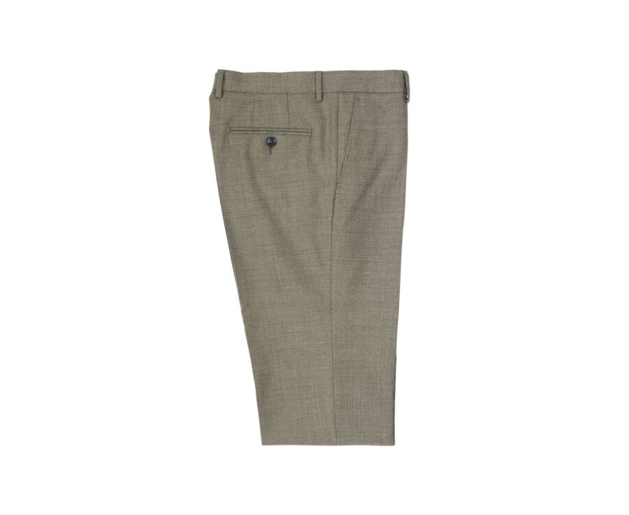 Men's Light Khaki Melange Suit Trousers - LAZARE