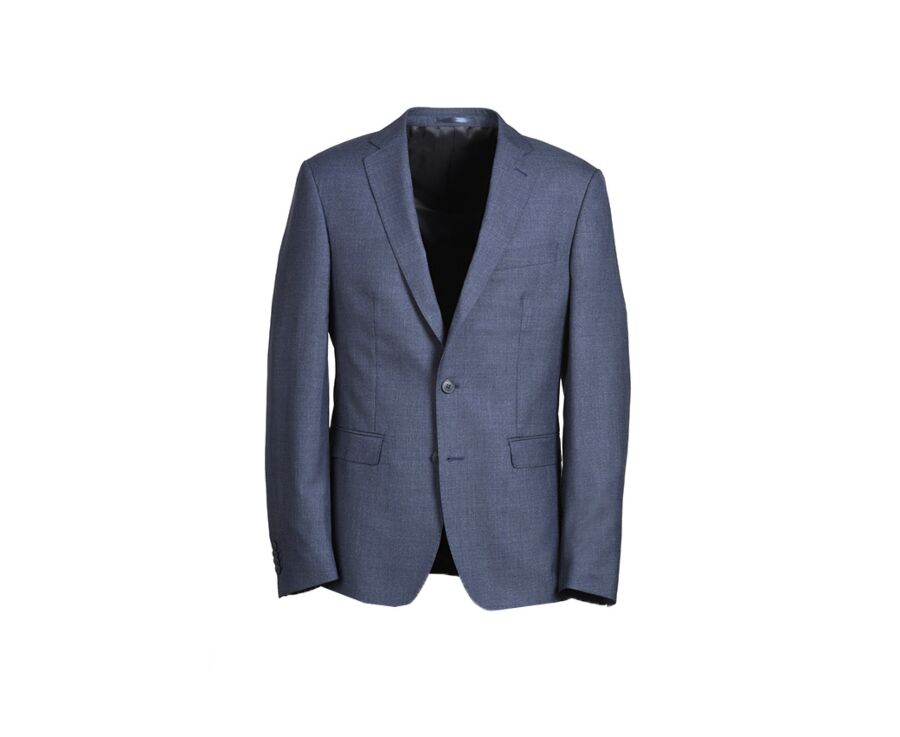 Men's Dark Blue Melange Suit Jacket - LAZARE