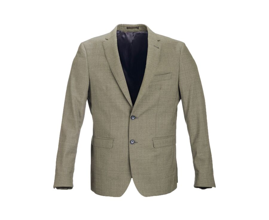 Light Khaki Melange Men's Suit Jacket - LAZARE